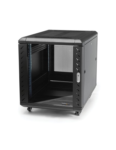 Armario Rack para Servidores 12U 19" 4 Columnas - Rack de Servidores con Cerradura y Seguro - Rack con Ruedas y Carriles de Mon