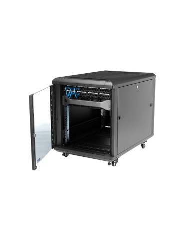 Armario Rack para Servidores 12U 19" 4 Columnas - Rack de Servidores con Cerradura y Seguro - Rack con Ruedas y Carriles de Mon