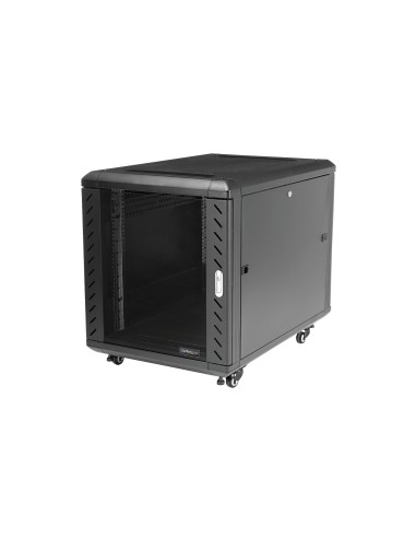 Armario Rack para Servidores 12U 19" 4 Columnas - Rack de Servidores con Cerradura y Seguro - Rack con Ruedas y Carriles de Mon