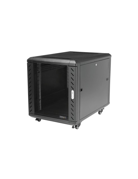 Armario Rack para Servidores 12U 19" 4 Columnas - Rack de Servidores con Cerradura y Seguro - Rack con Ruedas y Carriles de Mon