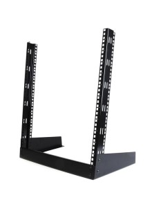 Rack Armario Bastidor Abierto de Escritorio Desktop Sobremesa de 2 Columnas 12U 0,5m Negro