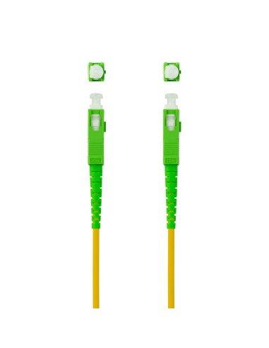 Cable de Fibra Óptica SC/APC a SC/APC Monomodo Simplex LSZH, Amarillo, 2 m