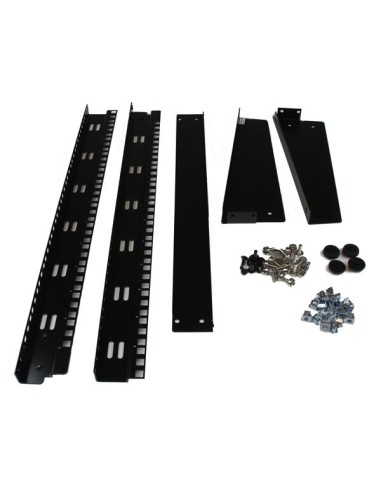 Rack Armario Bastidor Abierto de Escritorio Desktop Sobremesa de 2 Columnas 12U 0,5m Negro