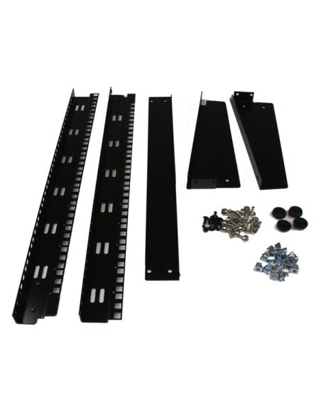 Rack Armario Bastidor Abierto de Escritorio Desktop Sobremesa de 2 Columnas 12U 0,5m Negro