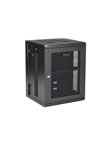 Armario Rack de Pared para Servidores 15U 19" 4 Columnas y Estante 1U - Rack de Servidores de Montaje en Pared con Bisagra - Ra