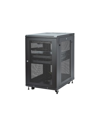 Armario Rack para Servidores 18U 19" 4 Columnas - Rack de Servidores con Cerradura y Seguro - Rack con Ruedas y Carriles de Mon