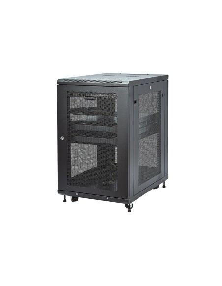Armario Rack para Servidores 18U 19" 4 Columnas - Rack de Servidores con Cerradura y Seguro - Rack con Ruedas y Carriles de Mon