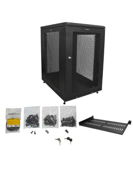 Armario Rack para Servidores 18U 19" 4 Columnas - Rack de Servidores con Cerradura y Seguro - Rack con Ruedas y Carriles de Mon