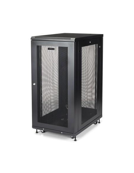 Armario Rack para Servidores 24U 19" 4 Columnas - Rack de Servidores con Cerradura y Seguro - Rack con Ruedas y Carriles de Mon