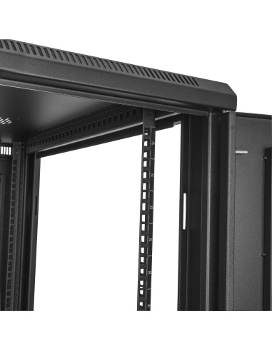 Armario Rack para Servidores 24U 19" 4 Columnas - Rack de Servidores con Cerradura y Seguro - Rack con Ruedas y Carriles de Mon