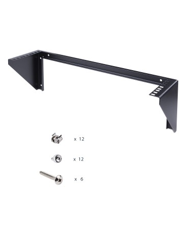 Rack Vertical Fijo Mural 3U de 19 Pulgadas para Servidores - Bracket de Pared para Panel de Parcheo - de Telecomunicaciones - I