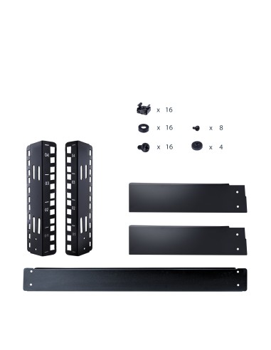 Rack 4U de 19" de Marco Abierto para Sobremesa con 2 Columnas - Rack para Equipos de Ordenador, AV o de Datos con Capacidad de 