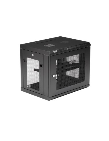 Armario Rack de Pared para Servidores 9U 19"2 Columnas y Estante 1U - Rack de Servidores de Montaje en Pared - Rack Ventilado p