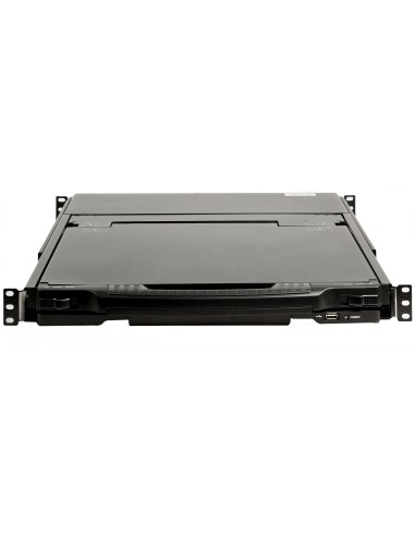 Consola KVM de Doble Carril HD 1080p para Rack de Servidores - Teclado QWERTY - KVM de 1 Puerto DVI/VGA con Monitor LCD de 17" 