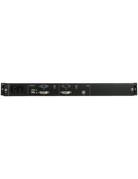 Consola KVM de Doble Carril HD 1080p para Rack de Servidores - Teclado QWERTY - KVM de 1 Puerto DVI/VGA con Monitor LCD de 17" 