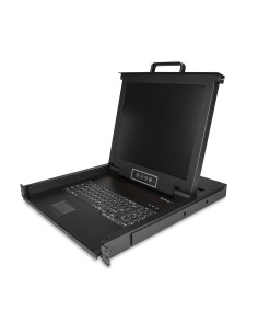 Consola KVM de Montaje en Rack - Teclado QWERTY - KVM para Rack de Servidores de 1 puerto VGA con Monitor LCD de 17" - Switch K