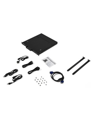 Consola KVM de Montaje en Rack - Teclado QWERTY - KVM para Rack de Servidores de 1 puerto VGA con Monitor LCD de 17" - Switch K