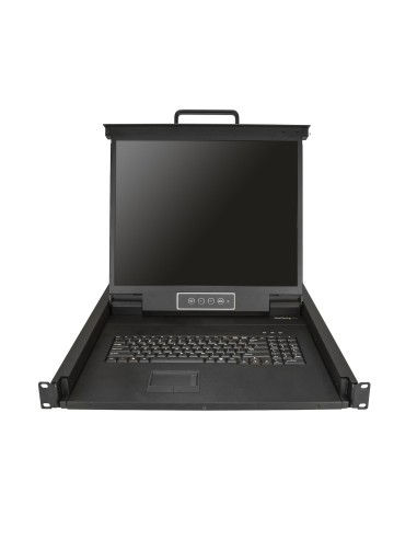 Consola KVM de Montaje en Rack de Servidores - Teclado QWERTY - KVM VGA de 1 Puerto con Monitor LCD de 19" - Switch KVM 1U con 