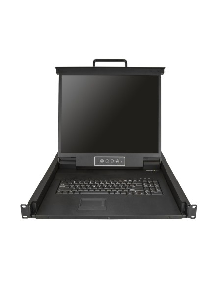 Consola KVM de Montaje en Rack de Servidores - Teclado QWERTY - KVM VGA de 1 Puerto con Monitor LCD de 19" - Switch KVM 1U con 