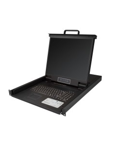 Consola KVM de 8 puertos para Montaje en Rack - Teclado QWERTY - con Cables de 1,8m - Conmutador KVM con Monitor LCD de 19" - S