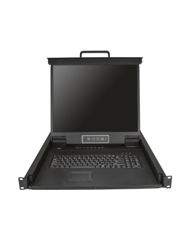 Consola KVM de 8 puertos para Montaje en Rack - Teclado QWERTY - con Cables de 1,8m - Conmutador KVM con Monitor LCD de 19" - S