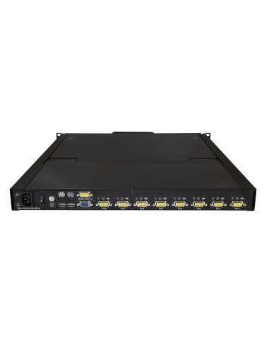 Consola KVM de 8 puertos para Montaje en Rack - Teclado QWERTY - con Cables de 1,8m - Conmutador KVM con Monitor LCD de 19" - S