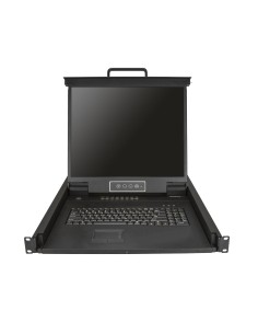 Consola KVM de 16 puertos para Montaje en Rack - Teclado QWERTY - con Cables de 1,8m - Conmutador KVM con Monitor LCD de 19" -  2