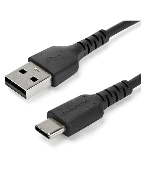 Cable de 1m de Carga USB A a USB C - de Carga Rápida y Sincronización Rápida USB 2.0 a USB Tipo C - Revestimiento TPE de Fibra 