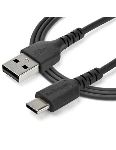 Cable de 1m de Carga USB A a USB C - de Carga Rápida y Sincronización Rápida USB 2.0 a USB Tipo C - Revestimiento TPE de Fibra 