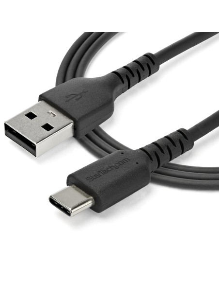 Cable de 1m de Carga USB A a USB C - de Carga Rápida y Sincronización Rápida USB 2.0 a USB Tipo C - Revestimiento TPE de Fibra 