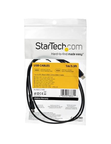 Cable de 1m de Carga USB A a USB C - de Carga Rápida y Sincronización Rápida USB 2.0 a USB Tipo C - Revestimiento TPE de Fibra 