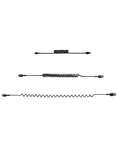 Cable 50cm USB a Lightning con Certificación MFi, Cable Rizado de Carga para iPhone, Negro, con Recubrimiento de TPE, Núcleo de