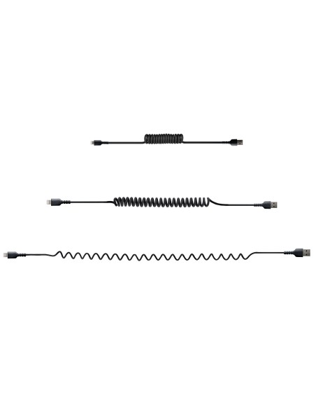 Cable 50cm USB a Lightning con Certificación MFi, Cable Rizado de Carga para iPhone, Negro, con Recubrimiento de TPE, Núcleo de