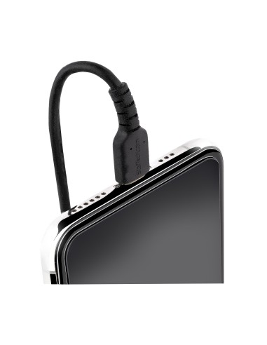 Cable 50cm USB a Lightning con Certificación MFi, Cable Rizado de Carga para iPhone, Negro, con Recubrimiento de TPE, Núcleo de