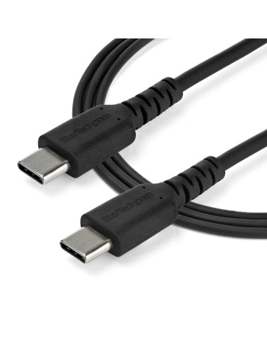 Cable de 1m de Carga USB C - de Carga Rápida y Sincronización USB 2.0 Tipo C a USB C para Portátiles - Revestimiento TPE de Fib