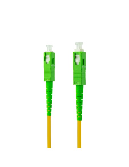 Cable de Fibra Óptica SC/APC a SC/APC Monomodo Simplex LSZH, Amarillo, 15m