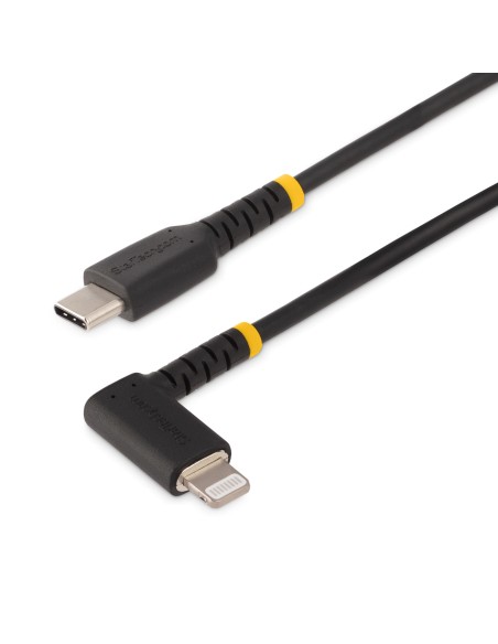 Cable de 1m USB-C a Lightning - Cable USB 2.0 a Lightning Acodado - Cable USB Tipo C a Lightning - Cable de Carga - Cable Light