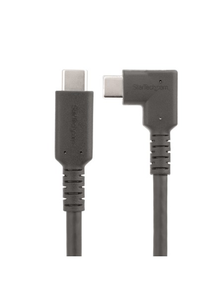 Cable de 2m USB-C Resistente Acodado a la Derecha - USB 3.2 Gen 1 (5 Gbps) - Cable de Transferencia USB Tipo C - DP de Modo Alt