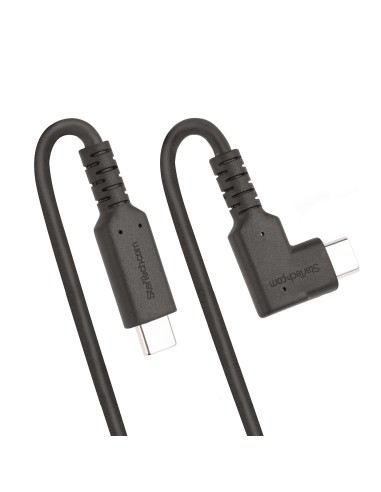 Cable de 1m USB-C Resistente Acodado a la Derecha - USB 3.2 Gen 2 (10 Gbps) - Cable de Transferencia USB Tipo C - DP de Modo Al