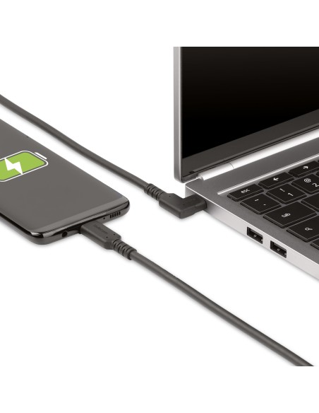 Cable de 1m USB-C Resistente Acodado a la Derecha - USB 3.2 Gen 2 (10 Gbps) - Cable de Transferencia USB Tipo C - DP de Modo Al