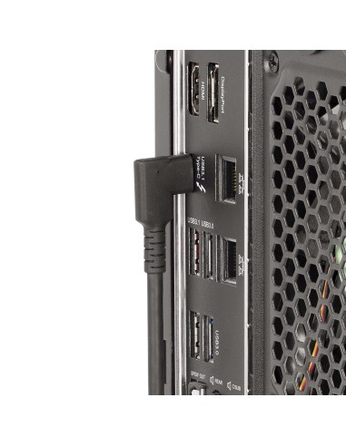 Cable de 1m USB-C Resistente Acodado a la Derecha - USB 3.2 Gen 2 (10 Gbps) - Cable de Transferencia USB Tipo C - DP de Modo Al