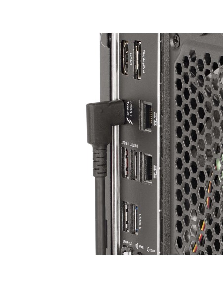 Cable de 1m USB-C Resistente Acodado a la Derecha - USB 3.2 Gen 2 (10 Gbps) - Cable de Transferencia USB Tipo C - DP de Modo Al