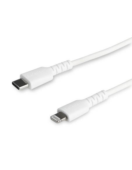 Cable Resistente USB-C a Lightning de 1 m Blanco - Cable de Sincronización y Carga USB Tipo C a Lightning con Fibra de Aramida 