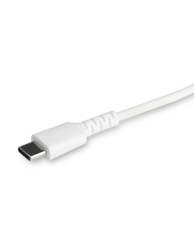 Cable Resistente USB-C a Lightning de 1 m Blanco - Cable de Sincronización y Carga USB Tipo C a Lightning con Fibra de Aramida 