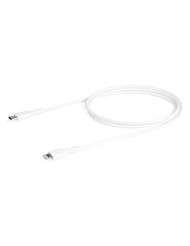Cable Resistente USB-C a Lightning de 1 m Blanco - Cable de Sincronización y Carga USB Tipo C a Lightning con Fibra de Aramida 