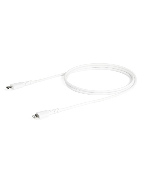 Cable Resistente USB-C a Lightning de 1 m Blanco - Cable de Sincronización y Carga USB Tipo C a Lightning con Fibra de Aramida 