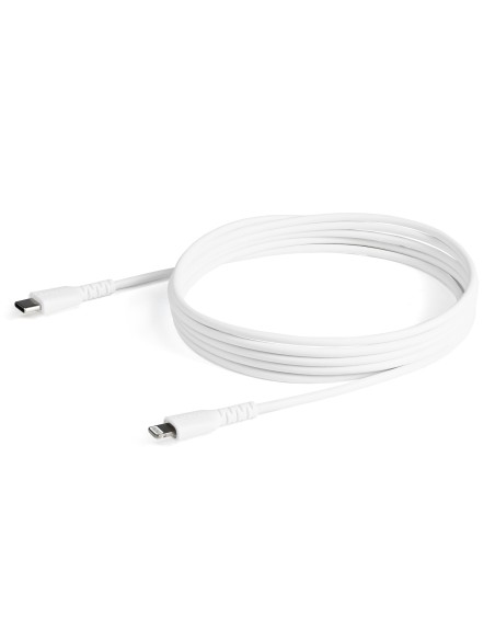 Cable Resistente USB-C a Lightning de 2 m Blanco - Cable de Sincronización y Carga USB Tipo C a Lightning con Fibra de Aramida 
