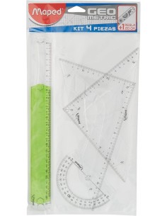 Estuche de dibujo 4 piezas 1 regla 20 cm de regalo