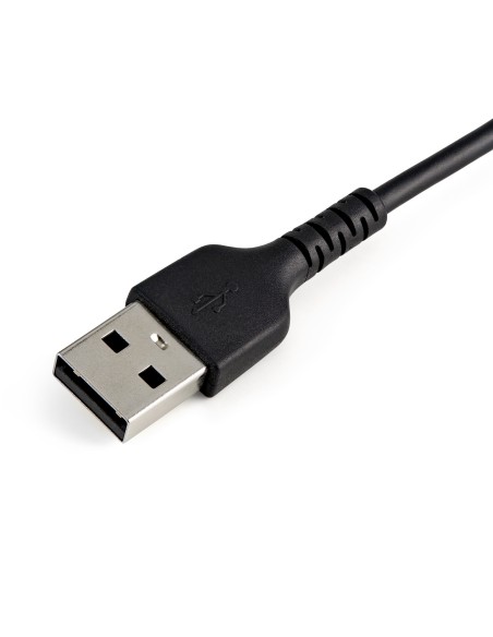 Cable Resistente USB-A a Lightning de 15 cm Negro - Cable de Sincronización y Carga USB Tipo A a Lightning con Fibra de Aramida