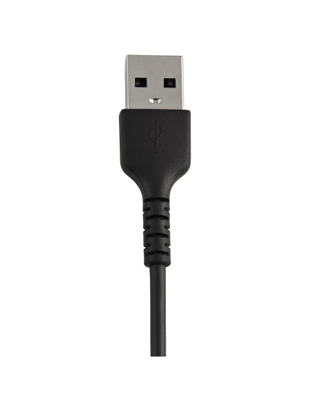 Cable Resistente USB-A a Lightning de 15 cm Negro - Cable de Sincronización y Carga USB Tipo A a Lightning con Fibra de Aramida